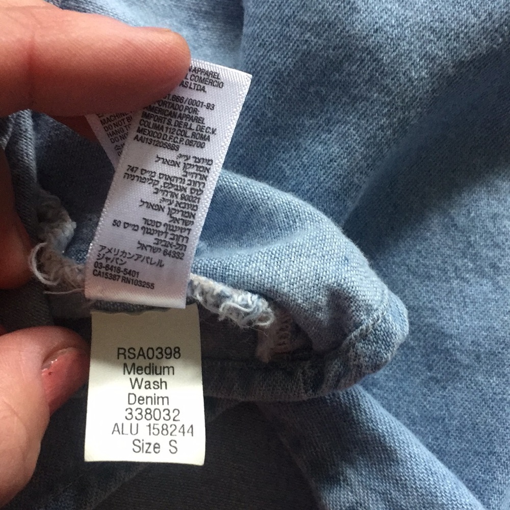 AMERICAN APPAREL BOHO DENIM CROP TOP USA S - Picture 7 of 8